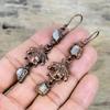 Rainbow moonstone rough earring electroformed copper earrings real gemstone earring handmade copper jewelry honey bee earrings gifts for her