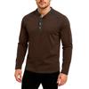 Men's Casual Solid Color Buckle Quick Dry Shoulder  Long Sleeved