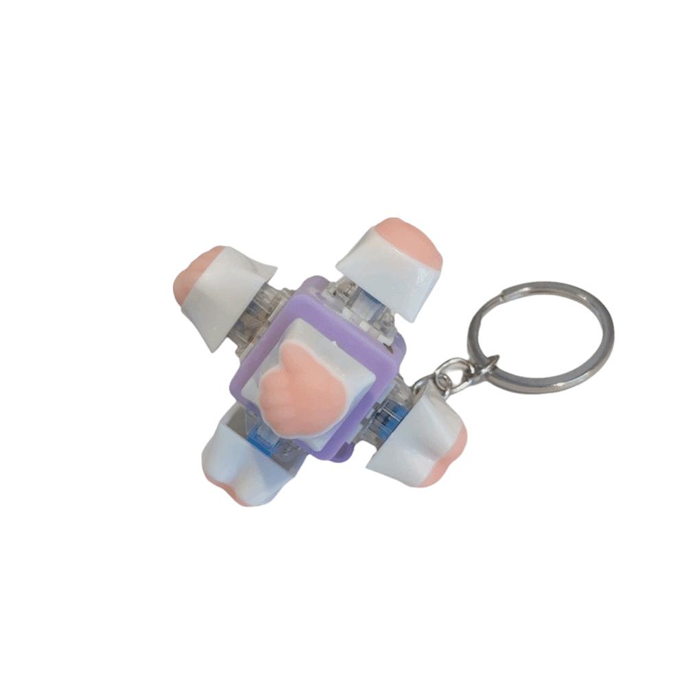 Decompression Keyboard Key Fidget Keychain DIY Keycaps Keyboard Key Toy Clicker Toy  Stress Relief