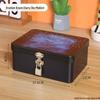 Lockable Retro Tin Box for Cosmetics, Documents, and Jewelry Storage