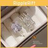 Modern Minimalist Multilayer Zircon Ring For Women With Geometric Design Gift