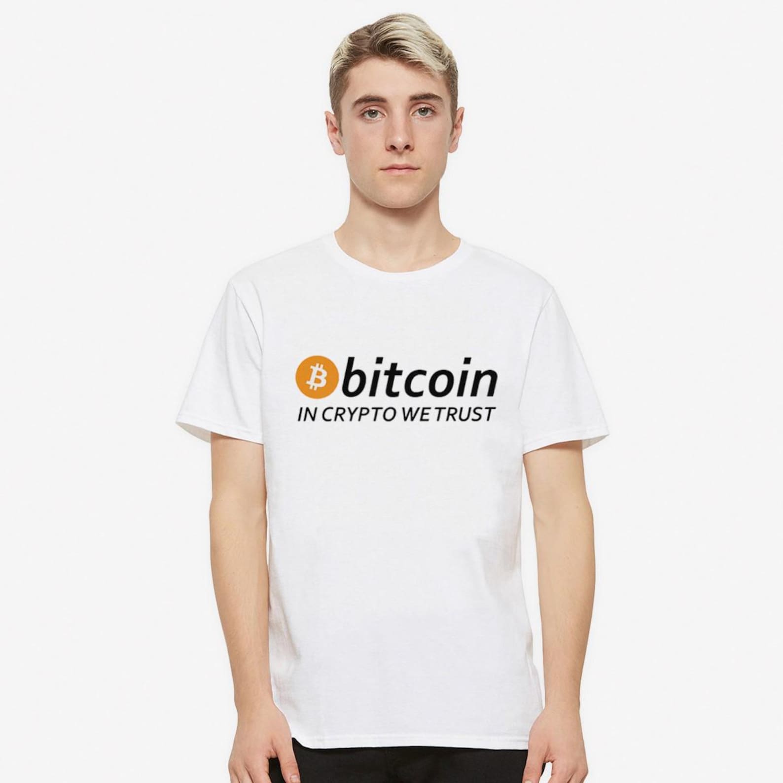 Bitcoin In Crypto We Trust T-Shirt, Men s and Women s Sizes (BTC-78156) L