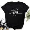 Women Dogs Paws Love Heart Printed T-shirts Fashion Summer Short Sleeve Lady Womens Clothes Tops T-Shirt Black Shirt Tees Female