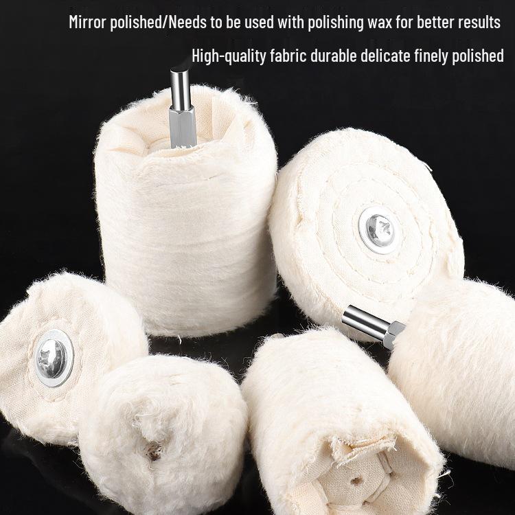 Flannel Polishing Wheel with Shank for Wood, Metal, Stainless Steel, and Jade
