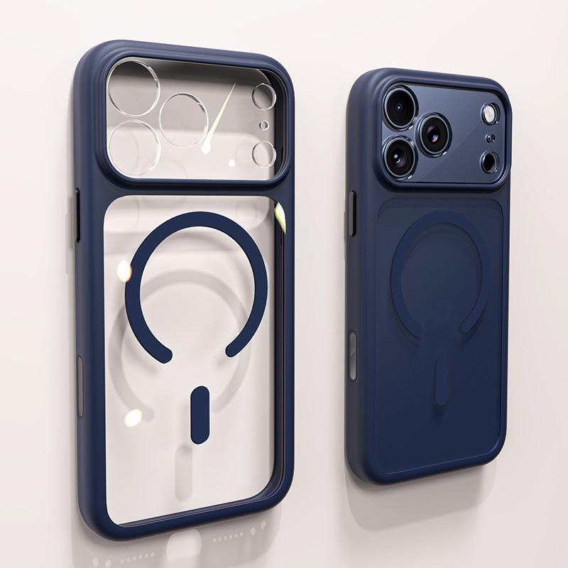 

iPhone 17 Pro Max Transparent Magnetic Lens Case with Full Coverage & Drop Protection 14 Pro Max синий