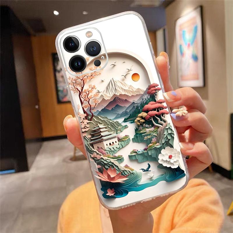 Landscape Art Phone Case For iphone 17 Pro Max Air 16 15 14 13 Pro Max 15 16 Pro 15Plus