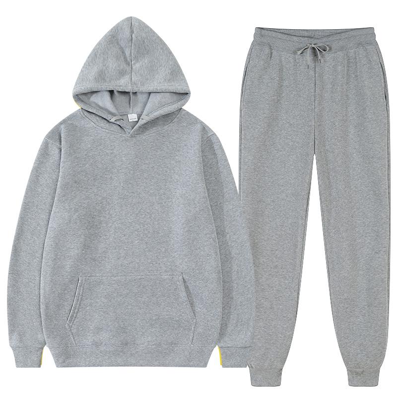 Einfarbig Hoodie Set Tasche Langarm Frauen Hoodie Herbst Casual Jogger Anzug Trainingsanzug Sweatshirt Frau Pullover Chandals Hombre