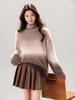 Gradient Cashmere Loose Knit Sweater - Autumn/Winter Round Neck Wool Base Layer