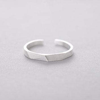 925 Pure Silver Opening Ring Geometrical Ling Face Men and Women's Rings Korean Pure Silver Ornaments