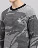 MONTE CARLO Mens Self Design Black Round Neck Full Sleeve Pullover