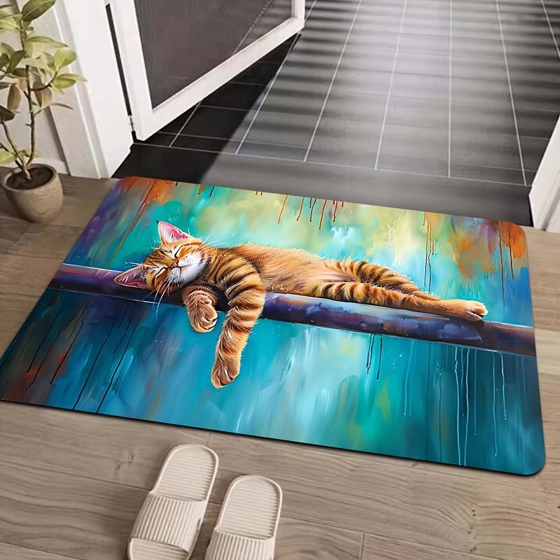 

1 шт. против усталости кухонные коврики милый кот водонепроницаемый нескользящий толстый мягкий кухонный коврик сверхмощный комфортный стоячий коврик для кухни 60*180cm