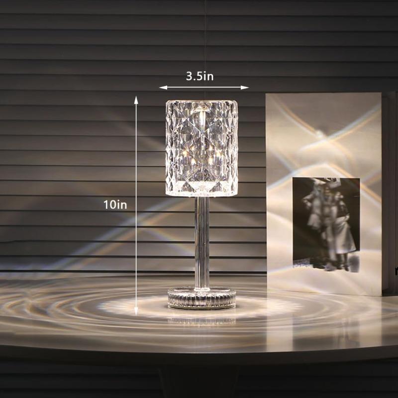 

Портативная хрустальная светодиодная настольная лампа, 3 цвета, сенсорное управление, перезаряжаемая лампа, ночник, прикроватная лампа, лампа для столовой (16-цветный) Charging 3 colors