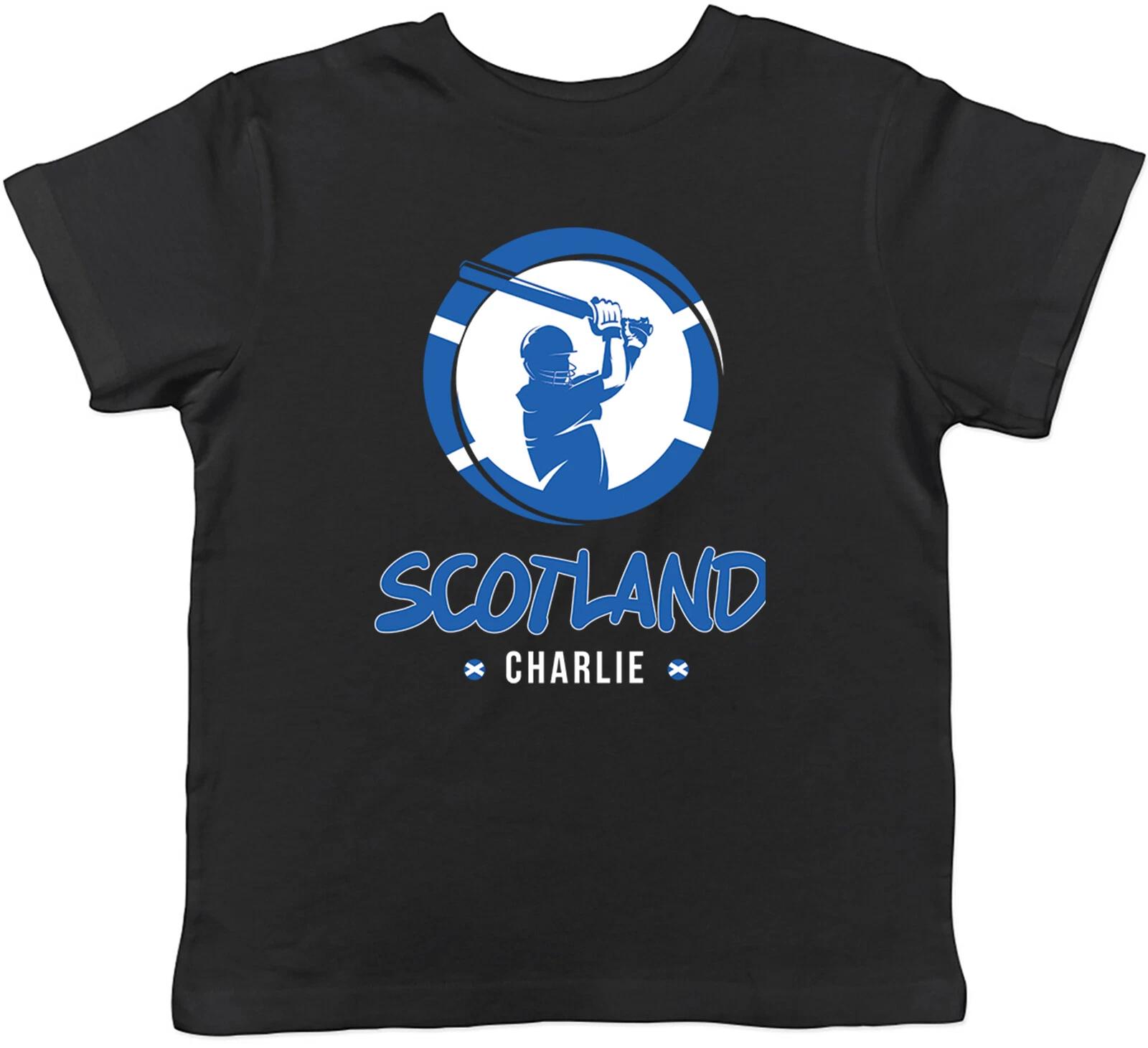 Personalised Scotland Cricket Batsman T-Shirt Cricketer Fan Supporter Boys Girls 100