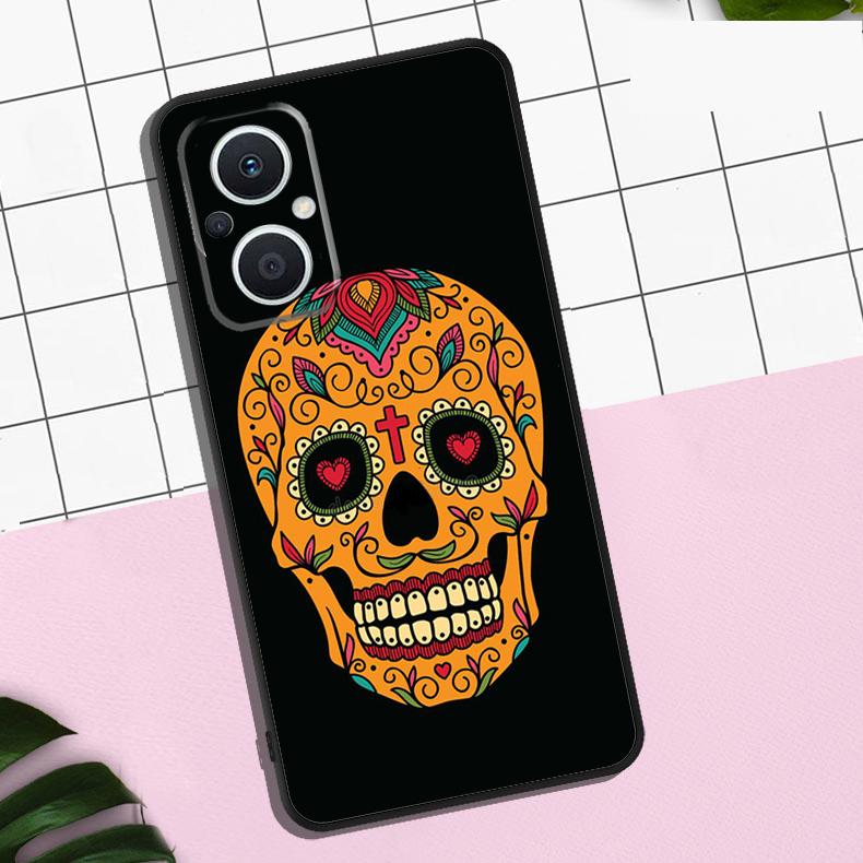 Mexican Skull Girl Tattooed Art Case For OPPO Reno 13 12 11 F 8T 7 8 10 Pro OPPO Find X8 Pro X6 Pro X3 X5 Lite Cover Coque