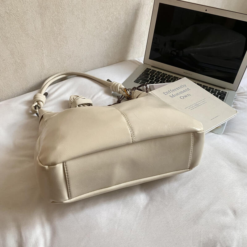 Glossy Faux Leather Hobo Bag for Women with Knotted Handle Soft Shoulder Bag for Everyday Use Casual Outings