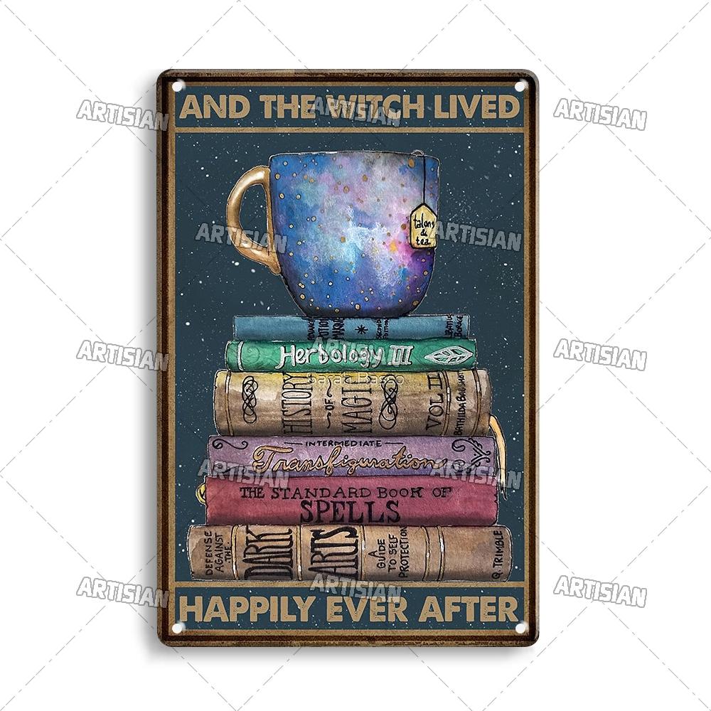Artisian Reading Vintage Metal Sign Read Book Tin Plaque Girl Loves Books Classic Decorative Poster Wall Decor Garage Bar Pub