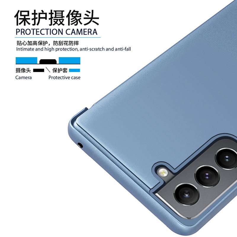 Pro Samsung Galaxy S22 Ultra 5G Pouzdro Smart Mirror View Kožený stojánek Flip Coque pro Samsung S 22 Ultra S22+ Plus Magnetic Coque