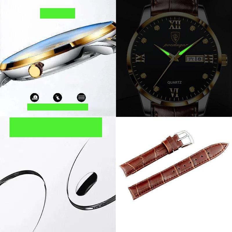 2023 neue Heiße Herrenuhr Wasserdicht Leuchtende Mode Diamant Uhr Lederband Top Business Uhr Automatikuhr mit Uhrenbox