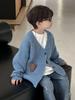 Boys' Wool Knitted Cardigan - 2025 Autumn Style Korean Version