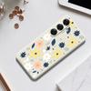 For Samsung Galaxy S25 Case Colorful Floral Blue Leaves Pattern Printing Straight Edge TPU Phone Back Cover