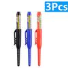 NEW Long Head Nib Deep Hole Markers Pen 20mm/45mm Waterproof White Tile Carpenter Pen for Woodworking Black/Blue/Red Ink