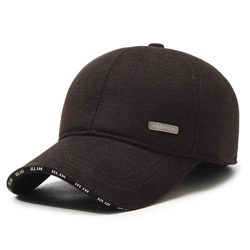New Men'S Ear Protection Cotton Hat, Fleece Warm Baseball Cap, Middle-Aged And Elderly Outdoor Windproof And Cold-Proof Cap