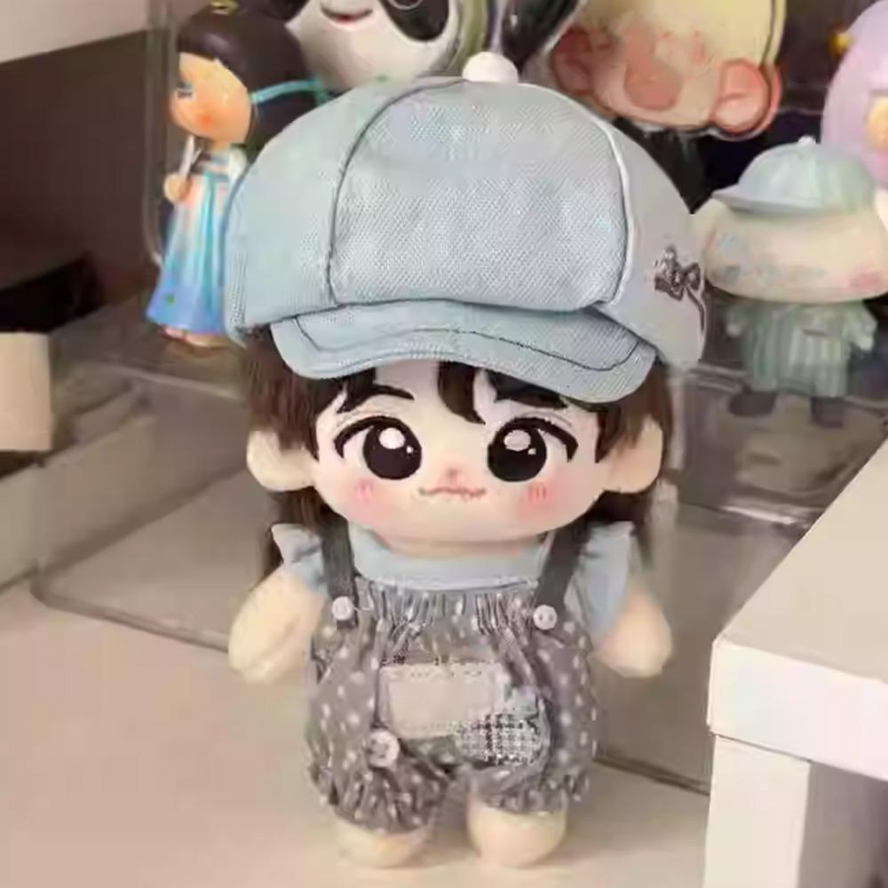 Pintorzinho 10cm Roupas de Boneca de Algodão Calças com Alça Roupas de Boneca Adoráveis Conjunto de Roupas para Boneca Chapéu de Cowboy Engraçado