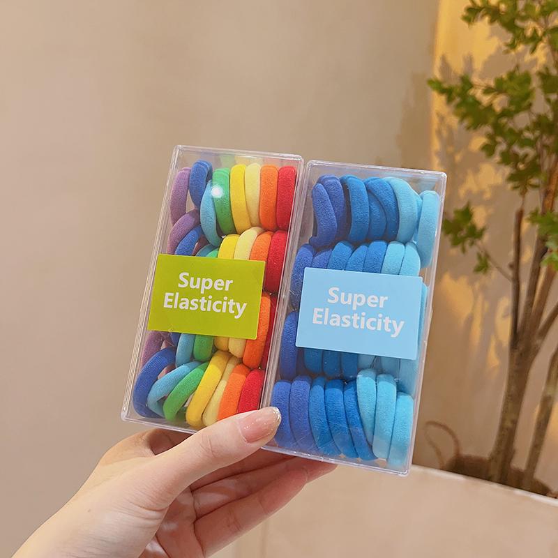 Korean Style Colorful Gradient High Elasticity Hair Ties for Girls' Ponytails