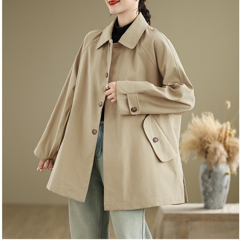 DIMANAF 2025 New Autumn Winter Women Plus Size Coats Jackets Thick Loose Casual Lady Outerwear