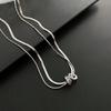 Elegant Colorfast 18K Rose Gold Necklace with Swan & Four-Leaf Clover Charm