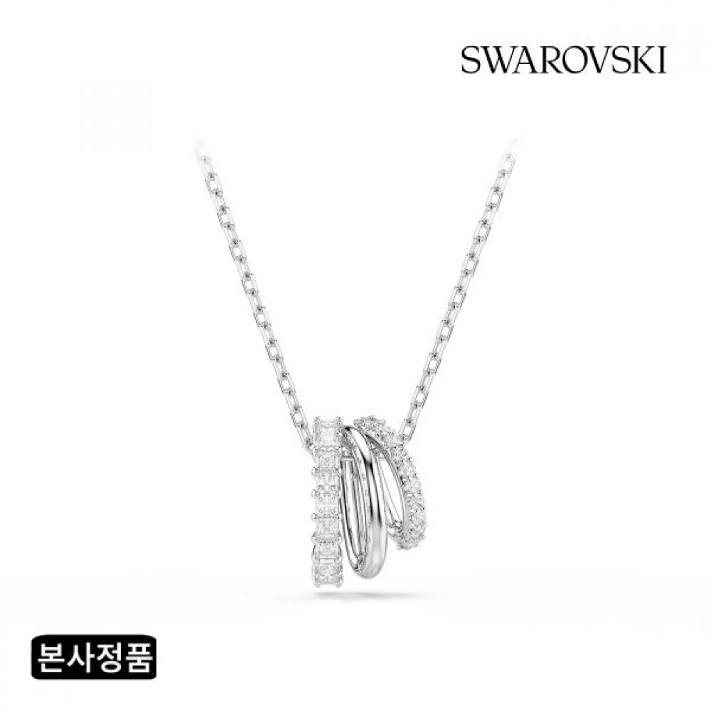 Swarovski [authentic Shopping Bag Included] Hyperbola Rhodium Necklace 5737064