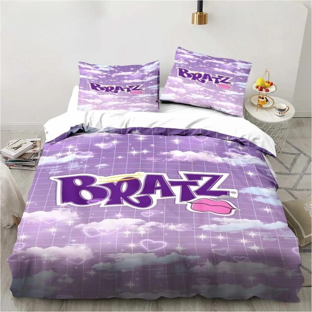 Kreslený B-Bratz 3D Tisk Kawaii Dívčí Ložní Souprava Jednolůžko Twin Full Queen King Size Ložní Souprava Dospělý Dítě Dívky Ložnice Ložní Prádlo Dárek