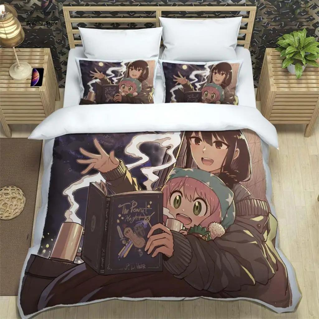Anime Spy × Family Bedding Set Boys Girls Twin Queen Size Duvet Cover Pillowcase Bed Kids Adult Fashion Home Textileextile