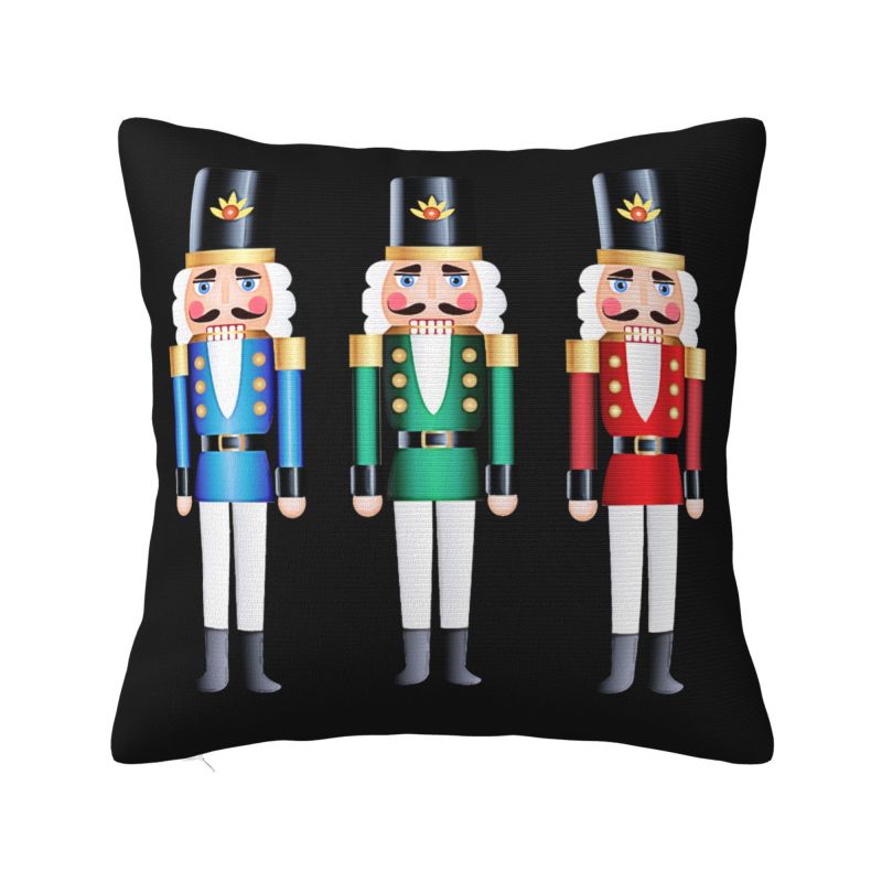 Nutcracker Soldier King Pillow Covers Decorative Cartoon Christmas Nutcrackers Nordic Cushion Cover Car Pillowcase