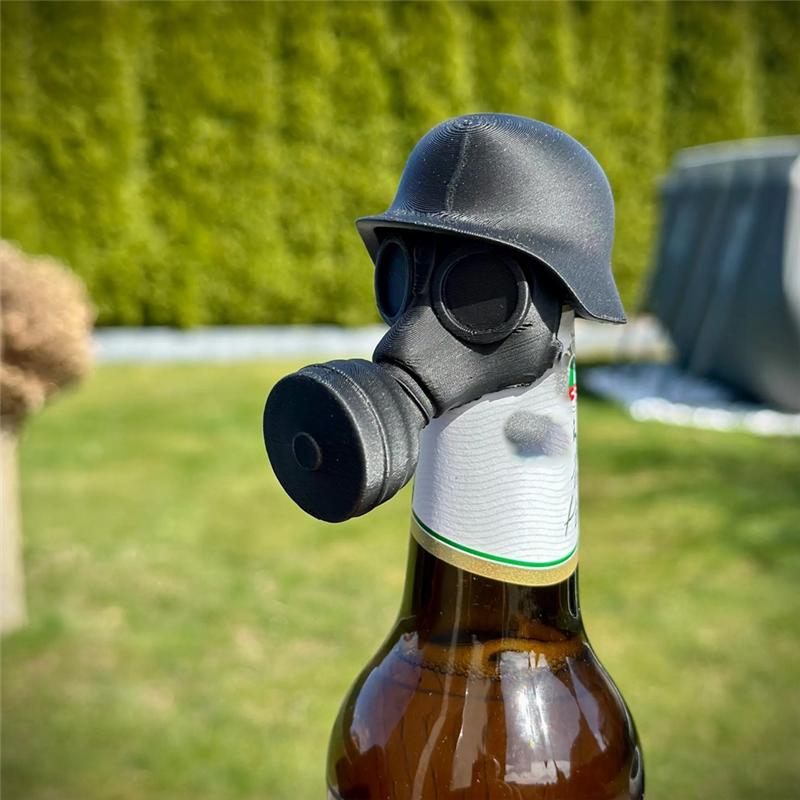 A95I-3Pc Dustproof Beer Bottle Cap Funny Universal German Mask Bottle Cap Beer Bottle Stopper For Party Bar Accessories
