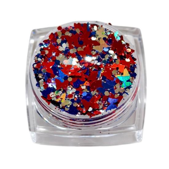 1/6Pcs Independence Day Body Glitter Gel, Patriotic Red White Blue Face Hair Glitter, Waterproof Sparkling Makeup Sequins, 4th of July Accessories