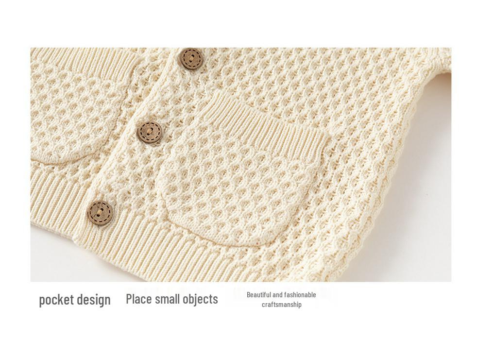 British Style Baby Cotton Knit Sweater Cardigan for Autumn/Winter - One Year Old Gentleman