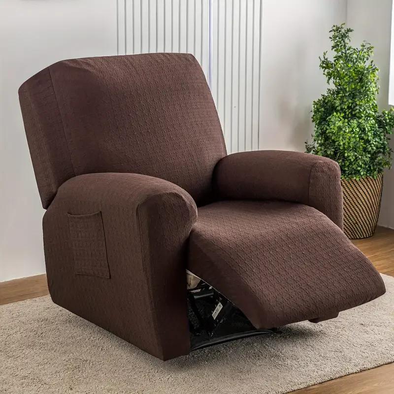 

4 шт./комплект чехлов для дивана-реклайнера для гостиной, жаккардовый эластичный чехол для кресла, 1-местный чехол для дивана для отдыха, домашний декор для спальни 1 seater