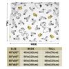 Snoopys Woodstock Flower Pattern Knitted Blanket Fleece Super Warm Throw Blankets for Bedroom Sofa Bed Rug