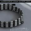 [COREFORCE] Coreforce Loop Silver Gray 70cm Black Spinel Bracelet with Official Handy Bag (70cm)