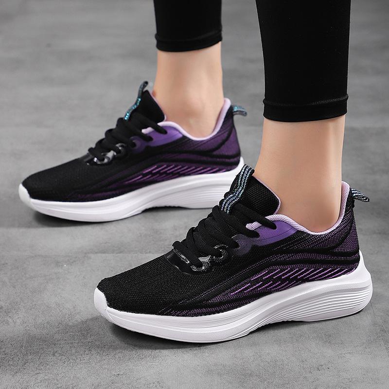 Women's Shoes New Outdoor Sports Shoes Flying Woven Breathable Casual Lightweight Running Shoes Mother Walking Shoes Travel Shoes