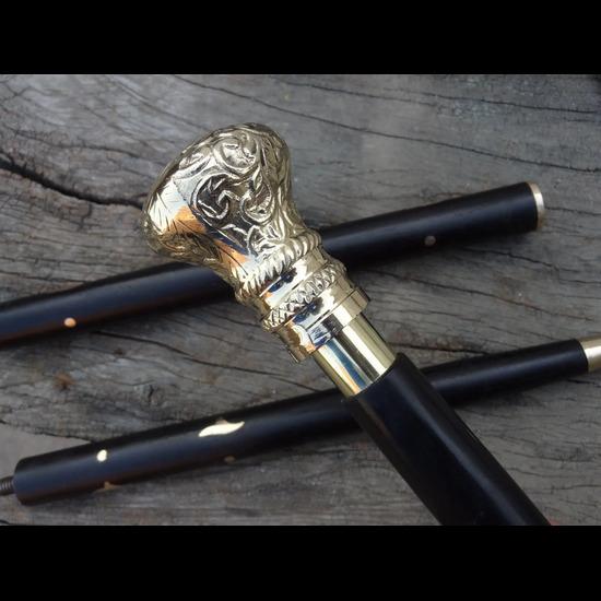 

Винтажная трость для ходьбы с дизайнерской гравированной ручкой, викторианские деревянные трости