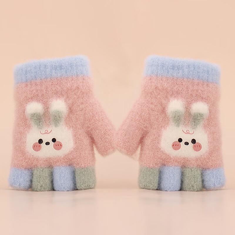 LCsanyp Kids  Plush Half-Finger Winter Gloves 0-3 Years Old