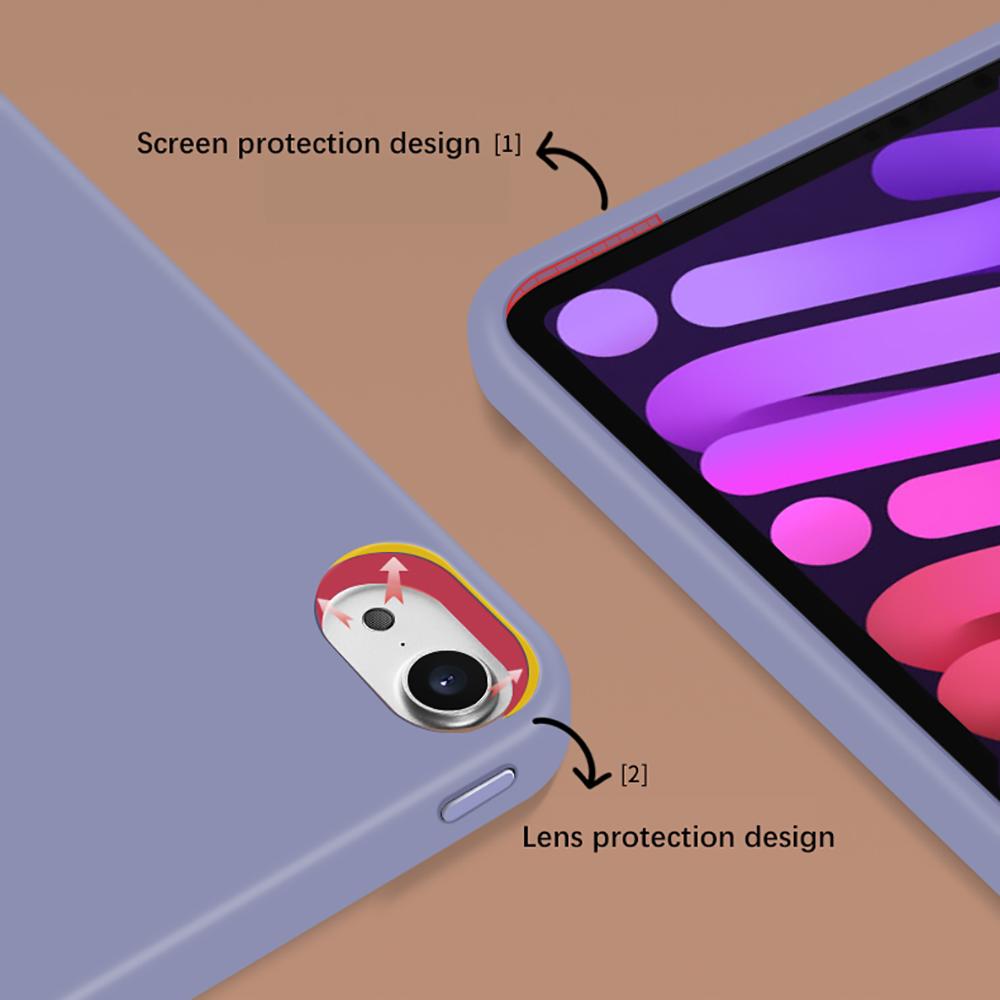 Dreifach faltbare Standabdeckung für iPad mini 6 Hülle 2021, weiche Silikon-Rückseite, iPad mini 6, iPad Mini 6. Generation, stoßfeste Schutzhülle