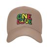 Custom Fashion Unisex ONE LOVE With Peace Symbol Baseball Cap Adult Jamaican Reggae Adjustable Dad Hat Unisex Sports Snapback Caps