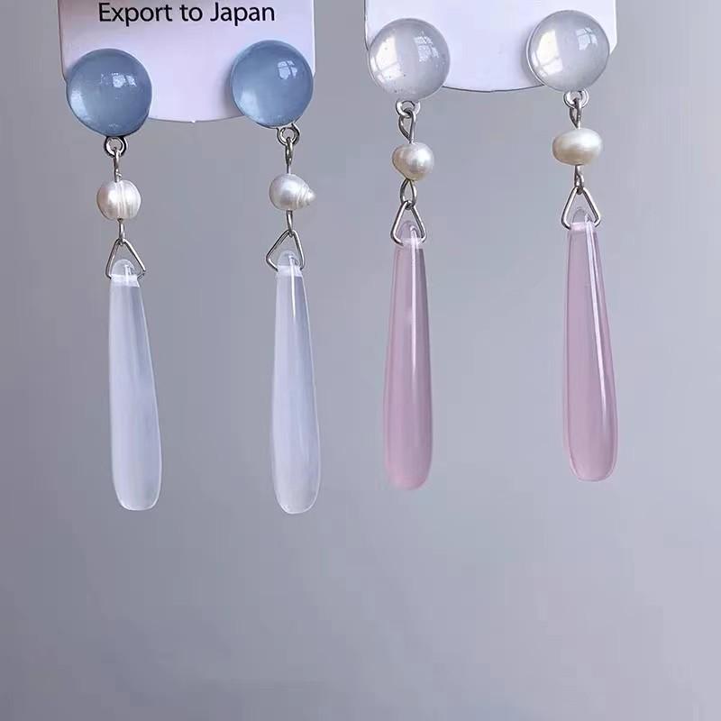 

Pearl Water Drop Chinese Style Ear Clips - No Piercing Women s Earrings