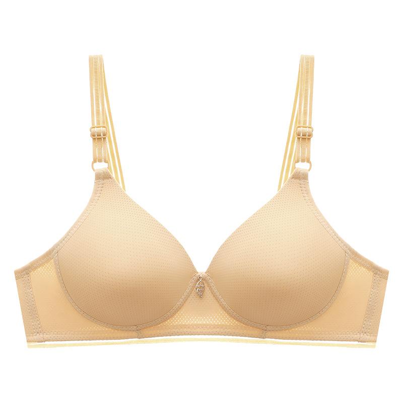 Women's Bra Without Steel Ring Solid Color A Cup Thin Underwear