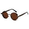 Vintage Steampunk Red Sunglasses Men Round Punk Alloy Metal Retro Sun Glasses Women  Goggles Gothic Style Shades