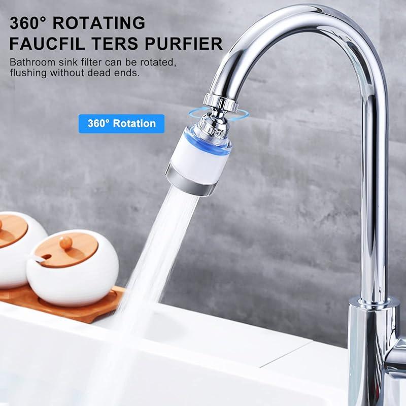 The Kitchen Faucet Filter Has a Splash-free Aeration Head with a 360° Fully Rotating Nozzle and Water Filter, Which Can Be Flexibly Expanded
