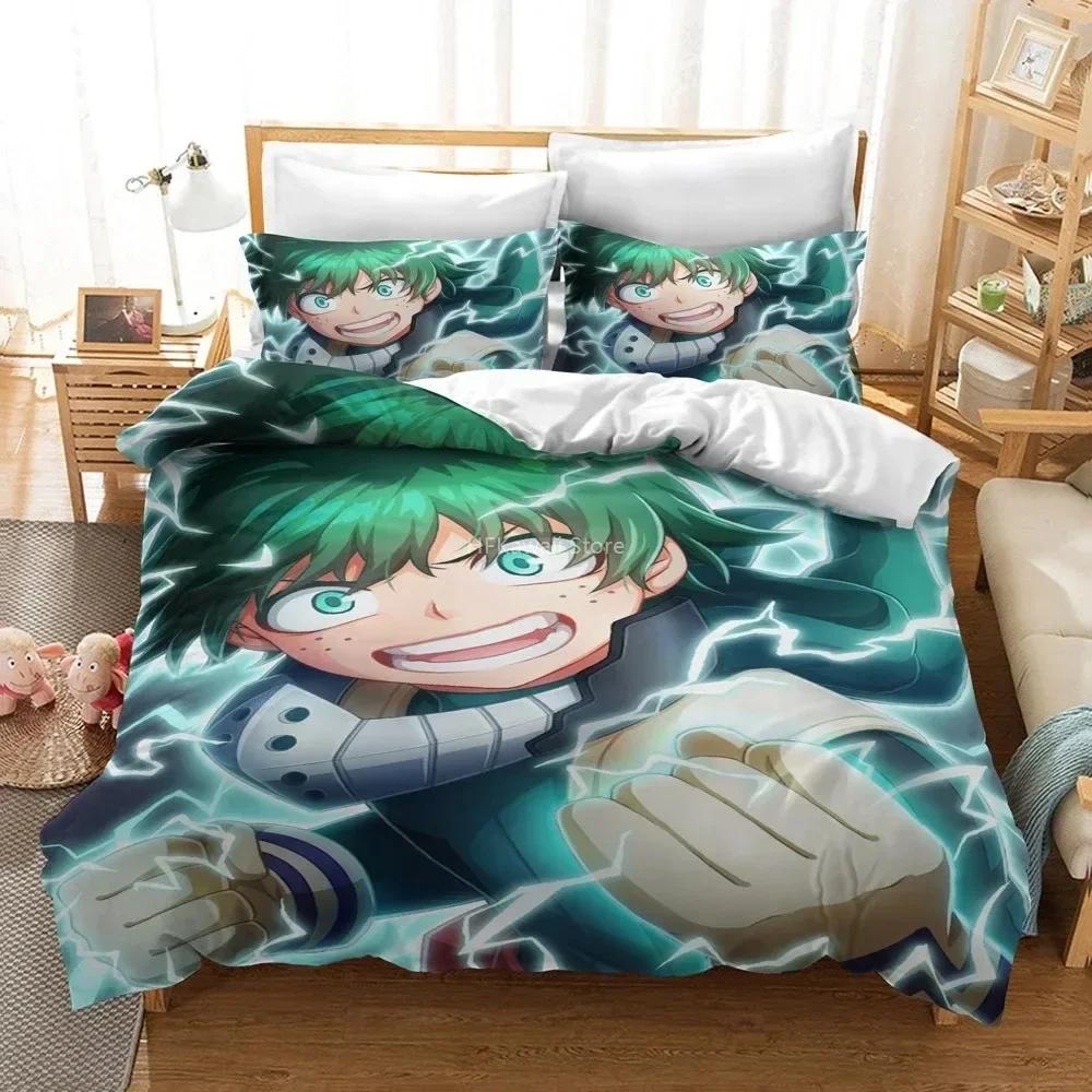 Design Popular 3D My Hero Academia Comfortable Duvet Quilt Cover Pillowcase Bedding Set Children Bedroom Decoration Home Textile